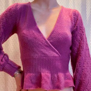 Urban Outfitters Magenta Long Sleeve Sweater